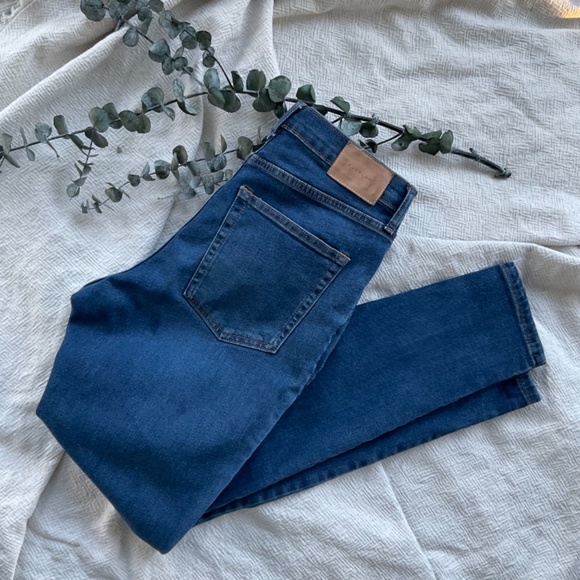 Everlane Authentic Stretch High Rise Skinny Jean Mid Blue Size 30 Tall - Picture 3 of 4